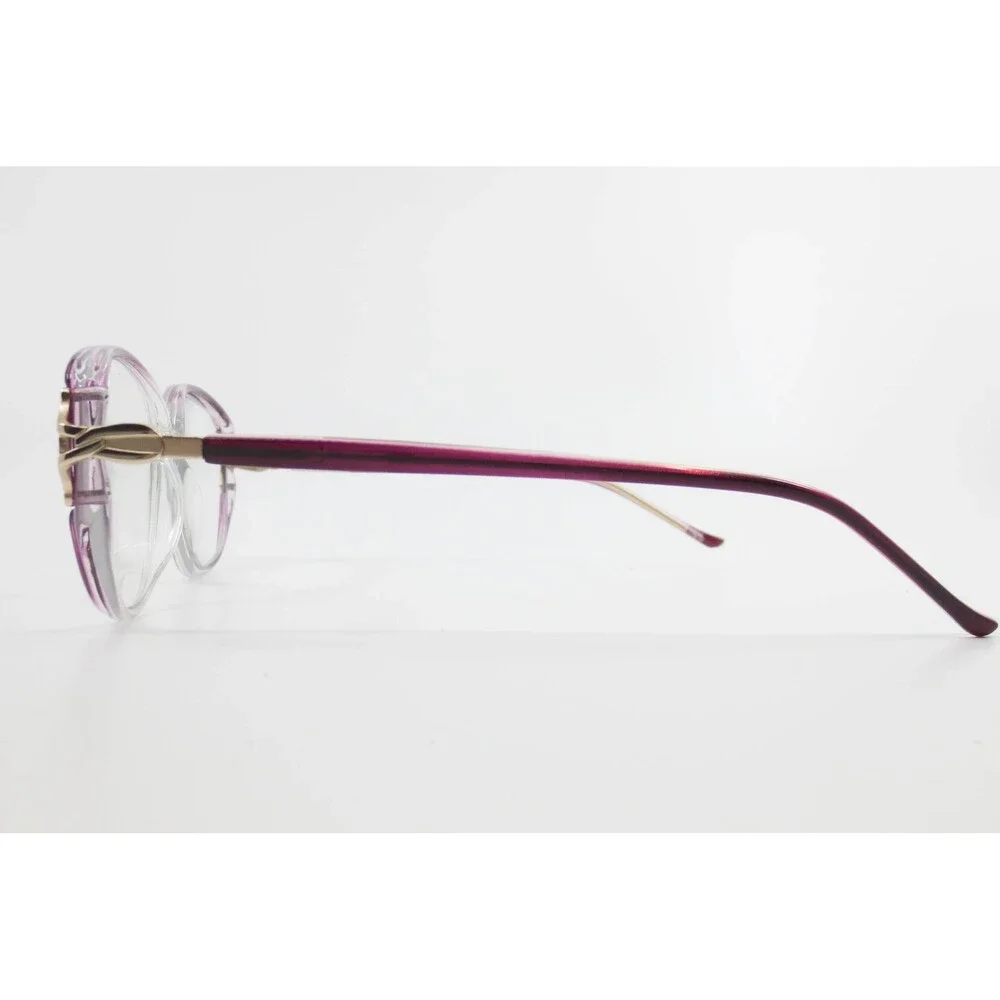 WP 5100 LI Purple Clear Round Eyeglass Frames Gold Tone Accents Vintage